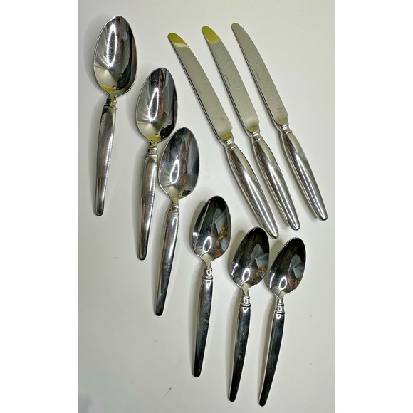 Hoffritz Other - Hoffritz Orleans Glossy Stainless Flatware Knives Serving Spoons 9 pc 18/10